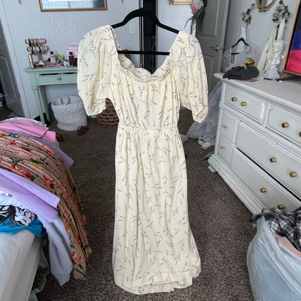 Yellow off shoulder dress